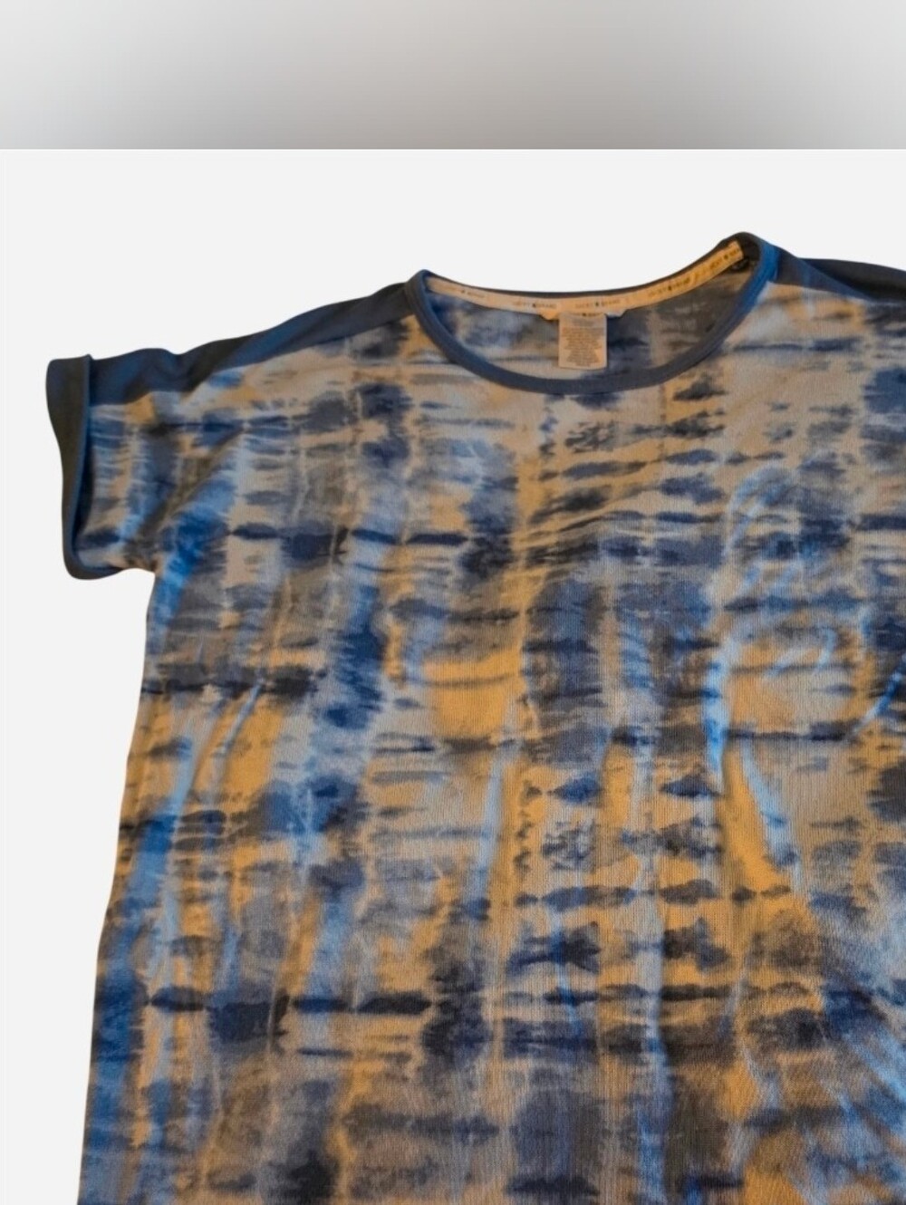 Lucky Brand Blue Tie Dye Short Sleeve Rolled Cuff Top Tee - Women’s Small (S/CH)